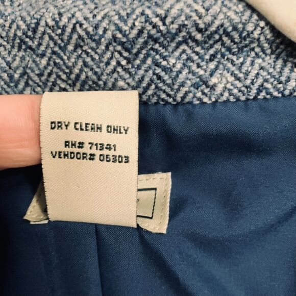 LL Bean Blue Herringbone Tweed Blazer Sz XL Wool Blend Career Classic Heritage - Picture 7 of 9